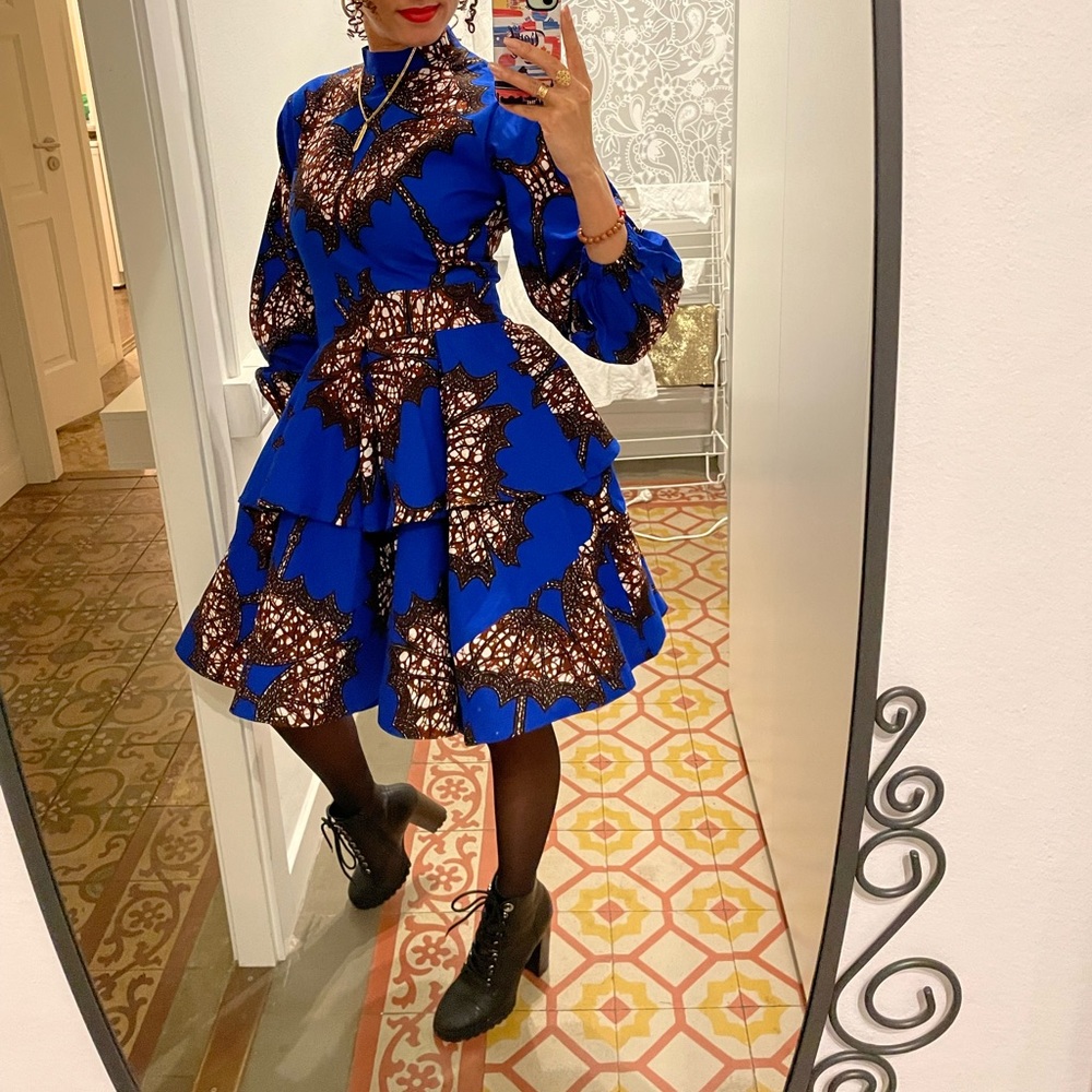 Beautiful blue African print dress